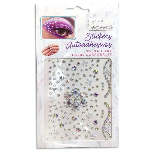 sticker adhesivo 3d nail art 11x20 5cms varias combinaciones 0