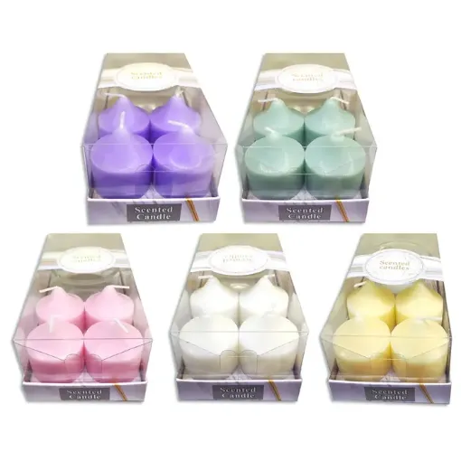 set 4 velones colores portavela x4 unidades por color 0