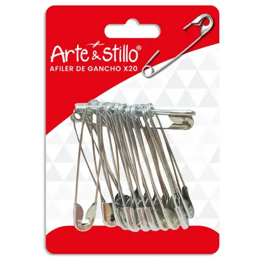 alfileres gancho arte stillo set x20 unidades color plata 0