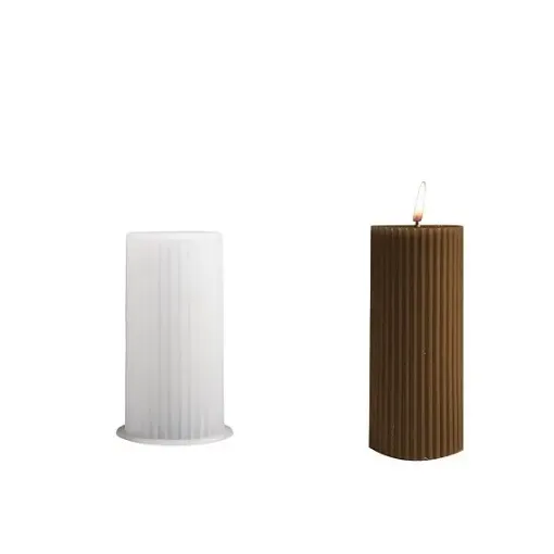 molde silicona para velas resina epoxi modelo velon rayado cilindro 51x87mms 0