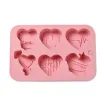 molde silicona grado alimenticio para jabones masas resina epoxi corazones x6 medida 185x125x20mm 1