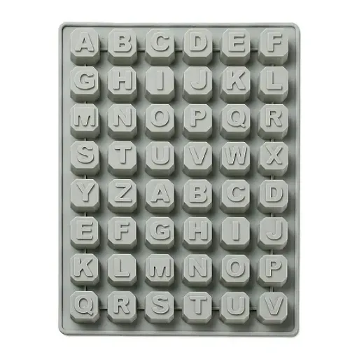 molde silicona grado alimenticio para chocolate masas jabones resina modelo mini abecedario x48 0