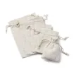 bolsa rustica algodon 11 3x8cms cordon color agrisado por 10 unidades 0
