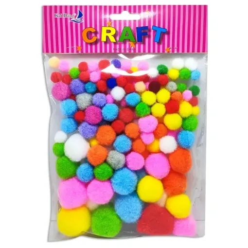 pompones multicolor x90 unidades bolsa colores medidas surtidas 0