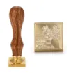 sello para estampar cera 25mms mango madera modelo botanica 0