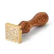sello para estampar cera 25mms mango madera modelo botanica 1