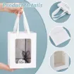 bolsa papel visor asa cinta tela medida 20x15x10 5cms color negro blanco por unidad 3