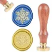 sello para estampar cera 25mms mango madera modelo copo nieve 0