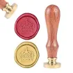 sello para estampar cera 25mms mango madera modelo corona 0