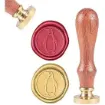 sello para estampar cera 25mms mango madera modelo pinguino 0