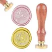 sello para estampar cera 25mms mango madera modelo sirena 0