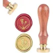sello para estampar cera 25mms mango madera modelo cardos 0