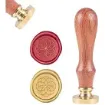 sello para estampar cera 25mms mango madera modelo mandala 0