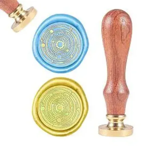 sello para estampar cera 25mms mango madera modelo constelacion 0