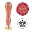 sello para estampar cera 25mms mango madera modelo estrella aro 0