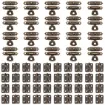 set herrajes broche bisagras tornillos metalicos para cajas baules por 5 juegos completos 0