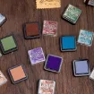 almohadilla tinta para sellos ink pad para scrapbooking x6 colores 33x33x17mms combinacion a 2