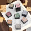 almohadilla tinta para sellos ink pad para scrapbooking x6 colores 33x33x17mms combinacion d 6