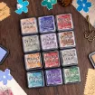 almohadilla tinta para sellos ink pad para scrapbooking x6 colores 33x33x17mms combinacion b 3