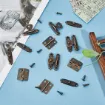 set herrajes broche bisagras tornillos metalicos para cajas baules por 5 juegos completos 3
