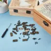 set herrajes broche bisagras tornillos metalicos para cajas baules por 5 juegos completos 4