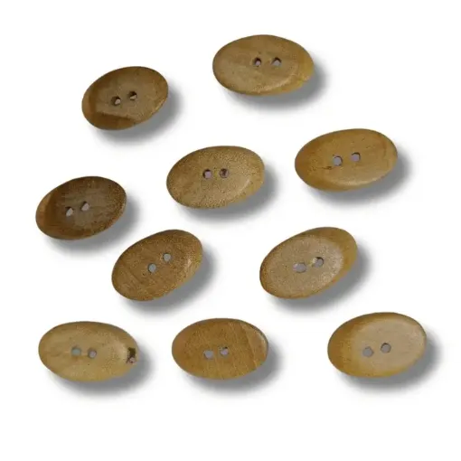 botones artesanales madera guatambu nacional forma oval medida 12x20mms por 10 unidades 0