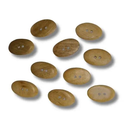 botones artesanales madera guatambu nacional forma oval medida 15x25mms por 10 unidades 0