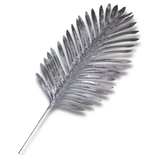 hoja artificial palmera 51cms color metalizado plata 0