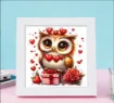 kit para bordar punto cruz 20x20cms incluye tela hilos agujas sin bastidor motivo impreso buho corazon 3