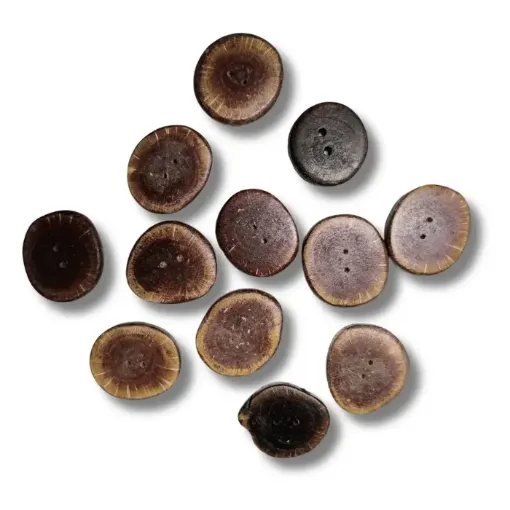 botones artesanales madera roble nacional medidas 2 5cms set x12 unidades color marron oscuro 0