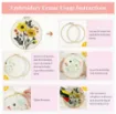 kit para bordar punto cruz 20cms incluye tela hilos agujas sin bastidor motivo impreso floral 2