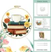 kit para bordar punto cruz 20cms incluye tela hilos agujas sin bastidor motivo impreso libros 0