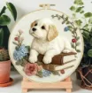kit para bordar punto cruz 20cms incluye tela hilos agujas sin bastidor motivo impreso cachorro 8