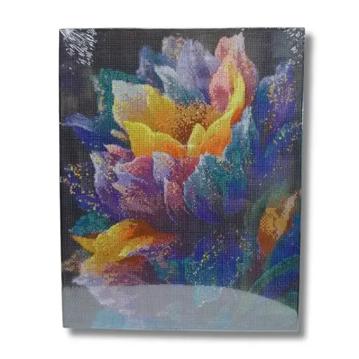 pintura diamantes 5d bastidor cuadrado 40x50cms motivo loto 0