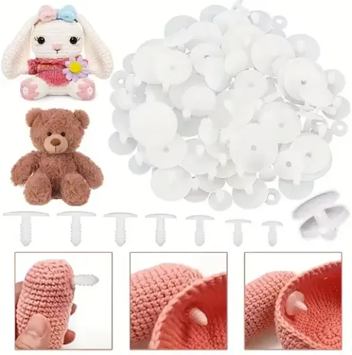 conectores juntas seguridad para extremidades peluches amigurumis medida 40mms x5 sets 0