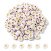 cuentas abalorios para bijouterie acrilico cubo 7x4mms corazno dorado x50 unidades 0