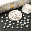 cuentas abalorios para bijouterie acrilico cubo 7x4mms corazno dorado x50 unidades 2