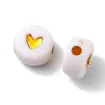cuentas abalorios para bijouterie acrilico cubo 7x4mms corazno dorado x50 unidades 3