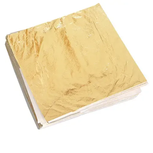 hojas para dorado la hoja pan oro 14x14cms por 100 unidades 1
