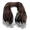 cordon tiento gamuza sintetica 2mms 45cms cadena broche por 100 unidades color marron 0