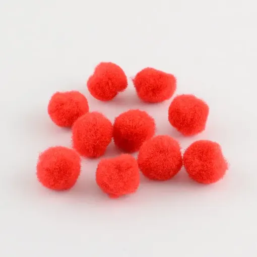 pompones 12mms paquete 100 unidades color rojo 0