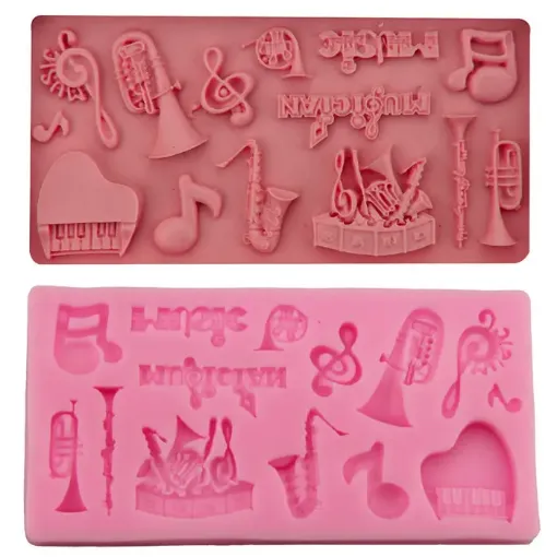 molde silicona para masas cocina reposteria modelo musica medida 112x56x8mm 0