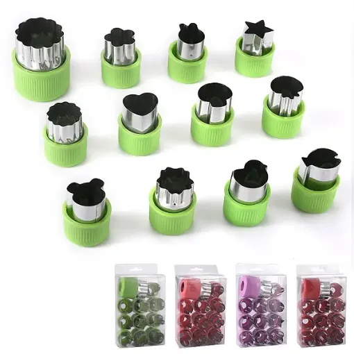 set 12 cortantes mini acero inoxidable para gallets masas x12 formas medida 25x40mms 0