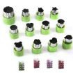 set 12 cortantes mini acero inoxidable para gallets masas x12 formas medida 25x40mms 1
