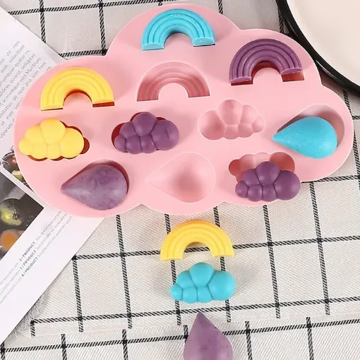 molde silicona grado alimenticio para cupcakes masas modelo bunes arociris 145x225x15mm 0