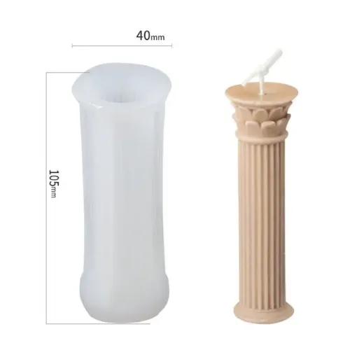 molde silicona para velas modelo columna romana medida 40x105mms 0