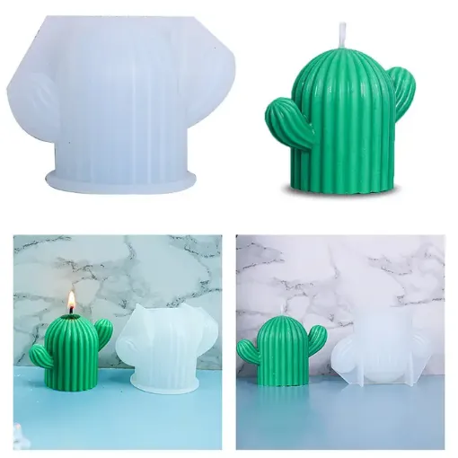 molde silicona para velas modelo cactus medida 75x55mms 0