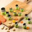 set 12 cortantes mini acero inoxidable para gallets masas x12 formas medida 25x40mms 4