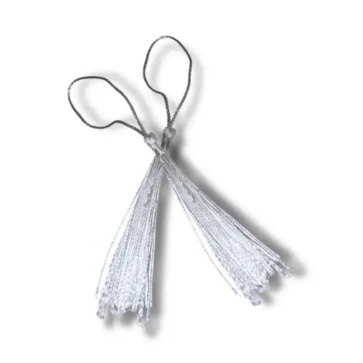 borlas hilo seda 9cms paquete 10 unidades color blanco 0