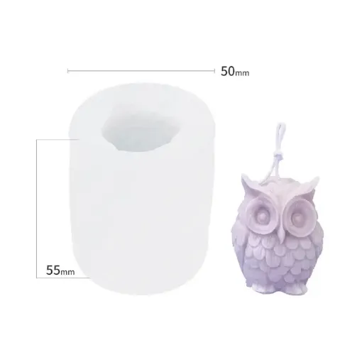 molde silicona para velas modelo buho 50x55mms 0